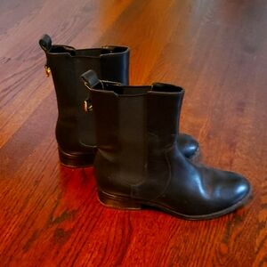 Ralph Lauren Mona black leather ankle boots 6.5